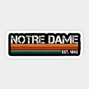 Notre Dame Retro EST. 1842 Sticker